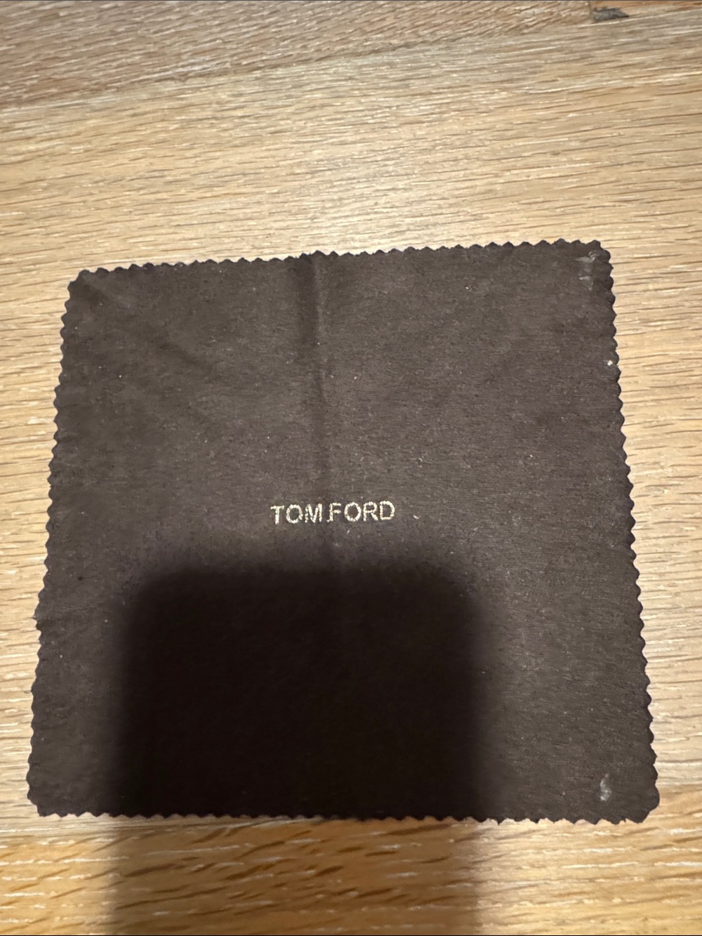 Tom Ford Brown Microfiber Cleaning Cloth with Gold Logo